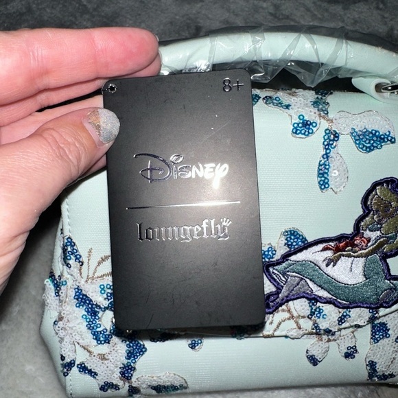 Loungefly Disney Alice in Wonderland Alice & Dinah Floral Sequin Handbag New - Picture 13 of 15
